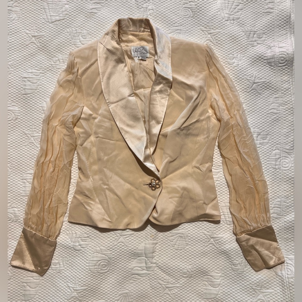 Lily Samii Blazer 100% Silk Sz 8